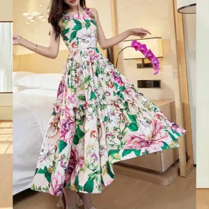 Floral Pattern Midi Dresses