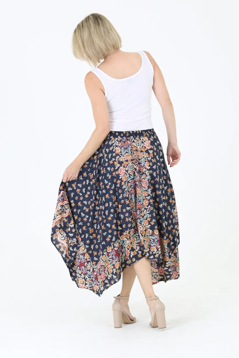 Floral Tassel Midi Skirt
