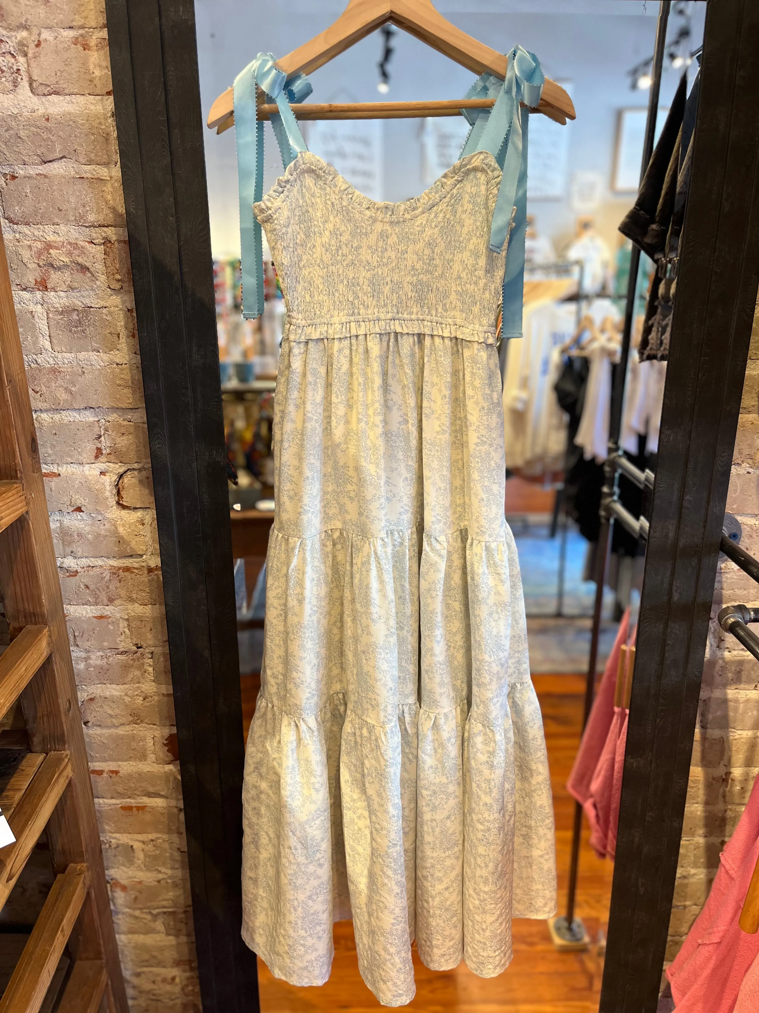 Floral Tiered Dress - Baby Blue