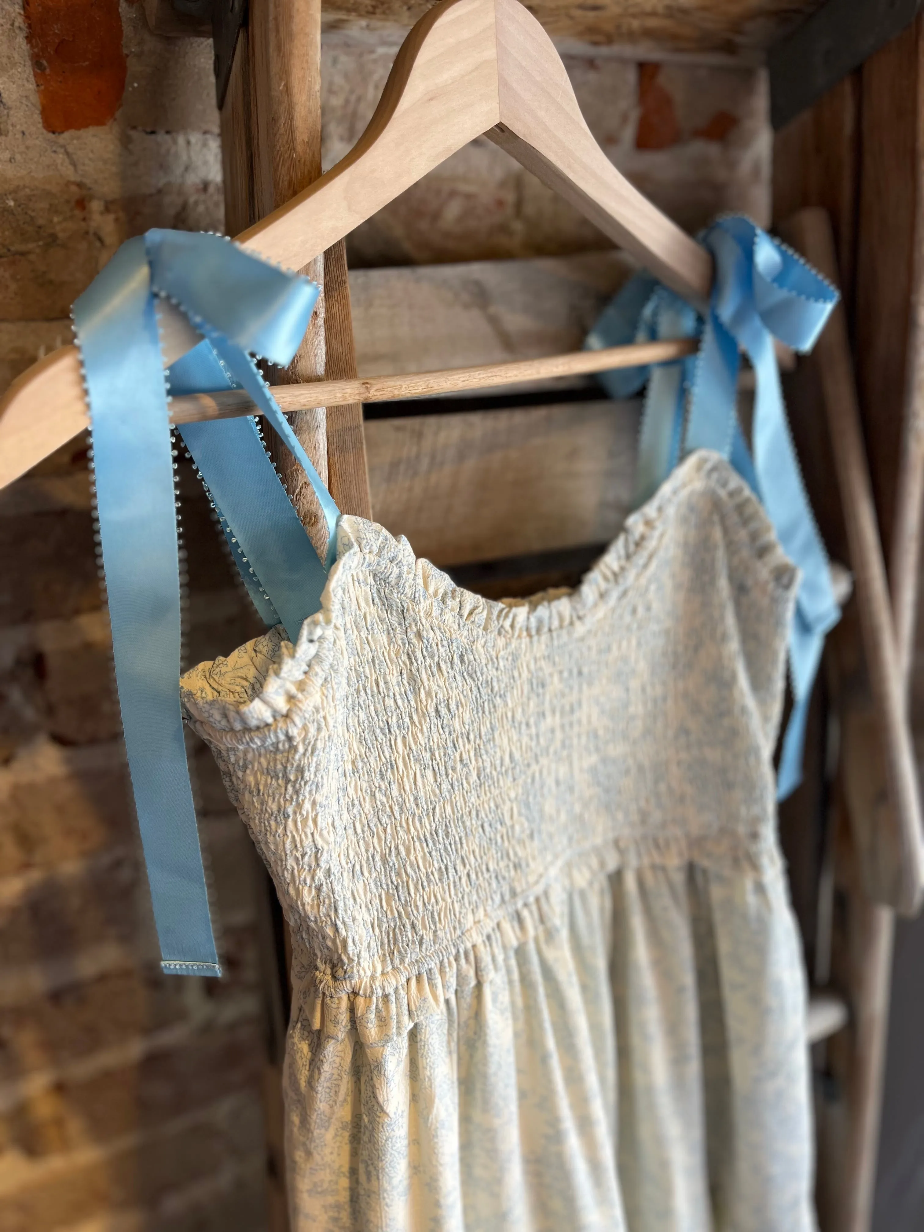 Floral Tiered Dress - Baby Blue