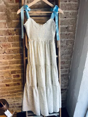 Floral Tiered Dress - Baby Blue