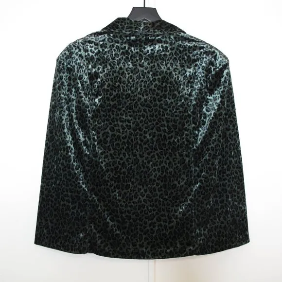 FREE PEOPLE Mercury Velvet Cape Green Leopard NWT