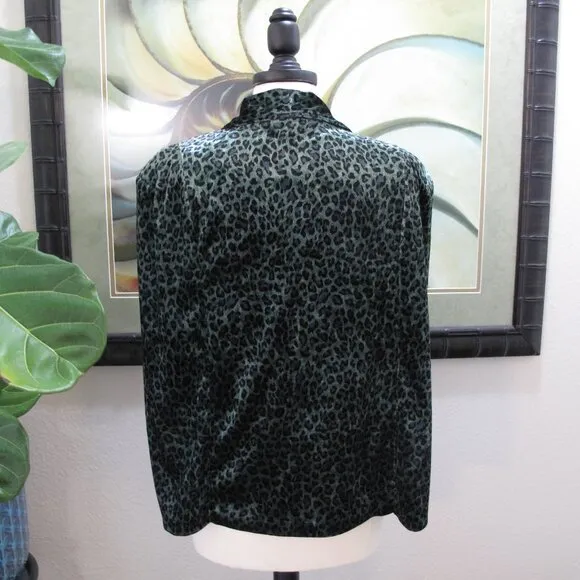 FREE PEOPLE Mercury Velvet Cape Green Leopard NWT