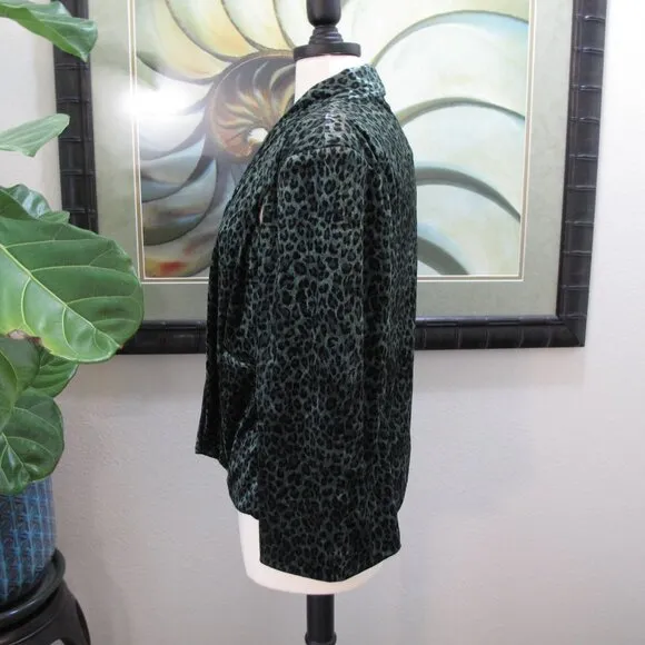 FREE PEOPLE Mercury Velvet Cape Green Leopard NWT