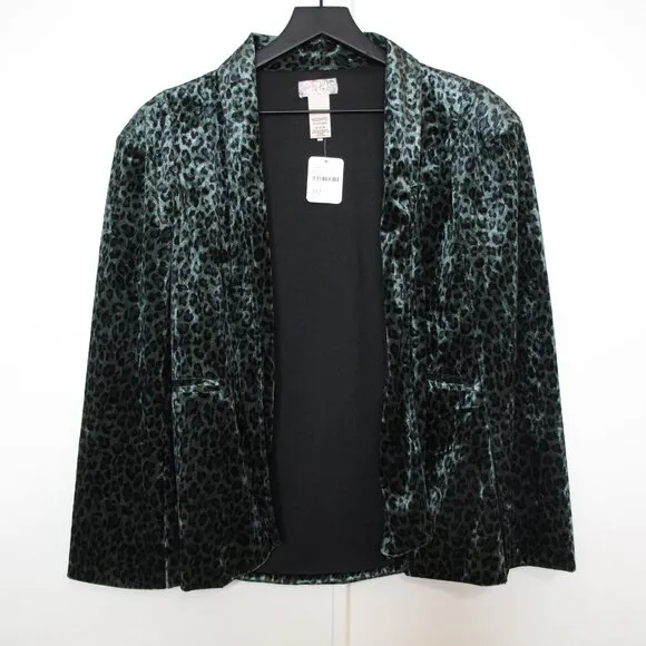 FREE PEOPLE Mercury Velvet Cape Green Leopard NWT