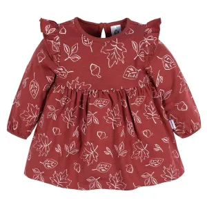Gerber Childrenswear - Babydoll Dress - Orange Leaves