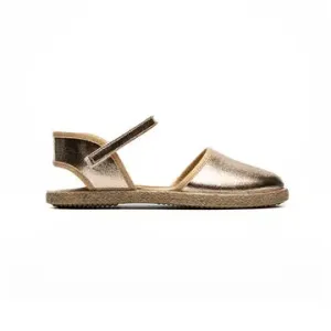 Gold leather alpargata