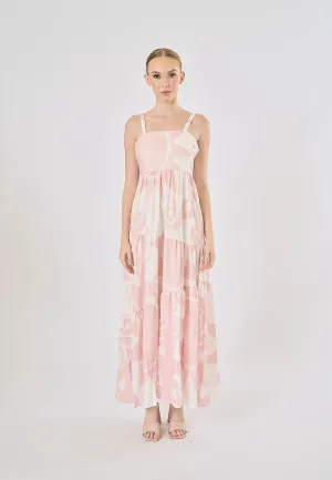 Hanse Pastel Pink Bohemian Floral Print Maxi Dress