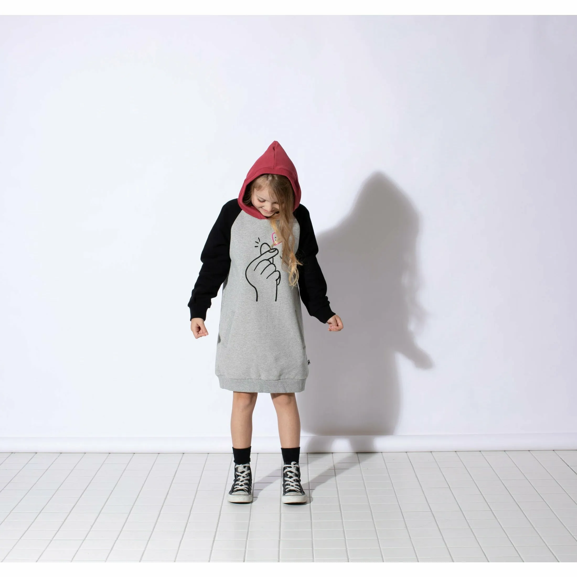 Happy Click Furry Hoodie Dress - Multi