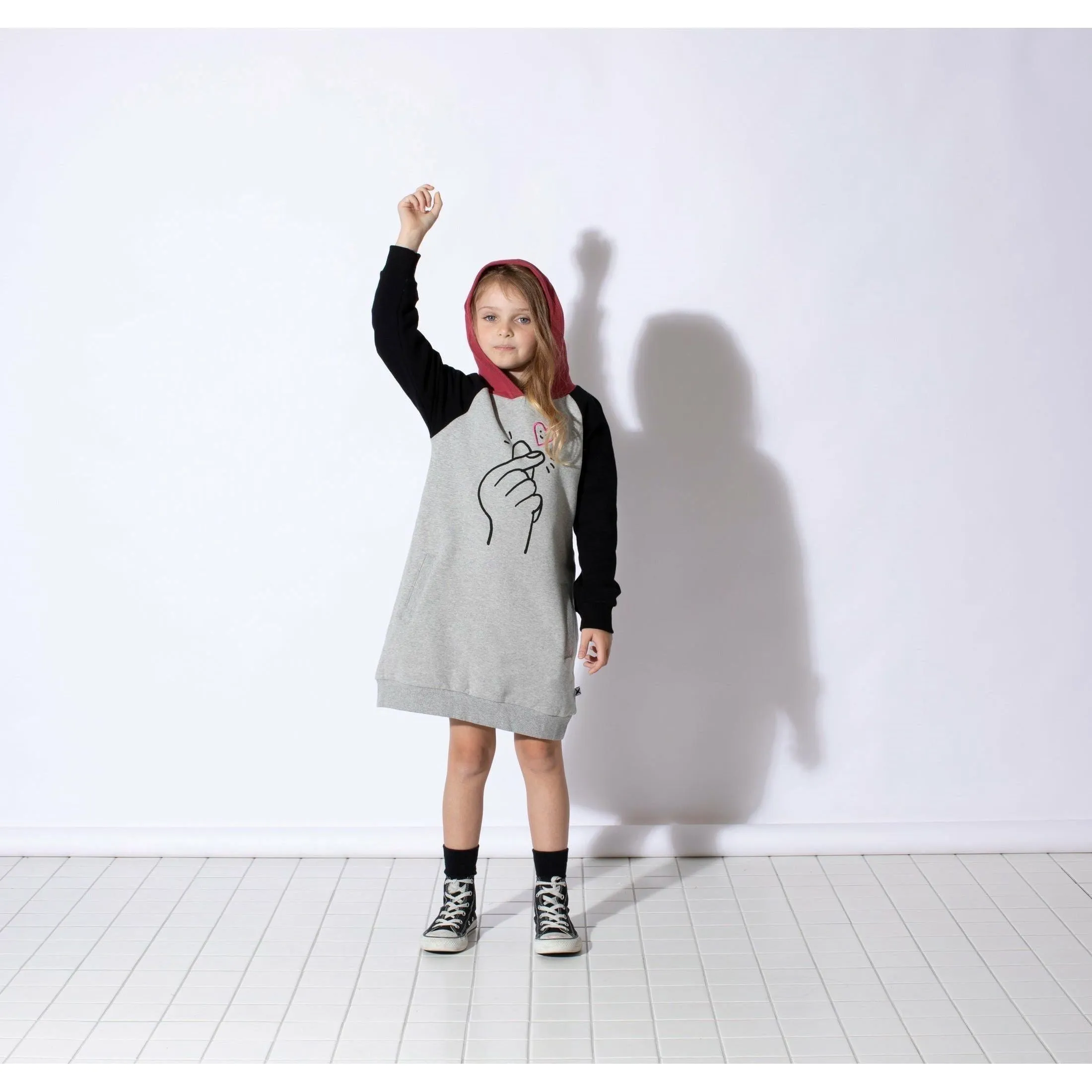Happy Click Furry Hoodie Dress - Multi