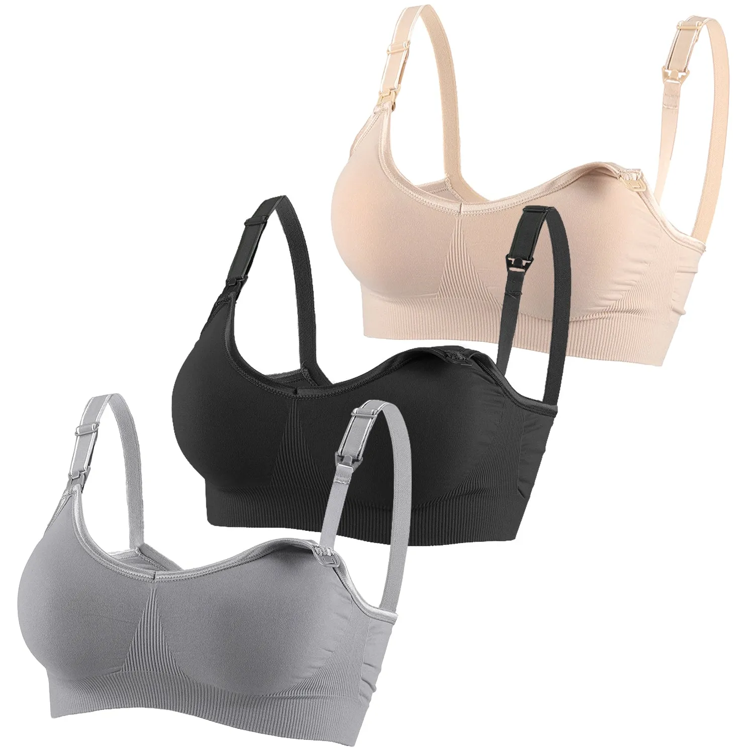 Harence Womens Nursing Bra Breastfeeding Maternity Bra Comfortable Pregnant Sleep Bralette Pack of 3