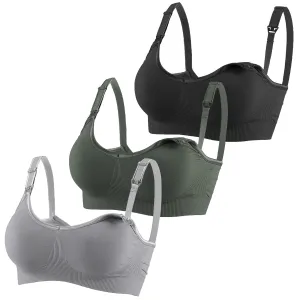 Harence Womens Nursing Bra Breastfeeding Maternity Bra Comfortable Pregnant Sleep Bralette Pack of 3