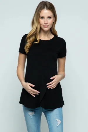 Hello Miz Short Sleeve Asymmetrical Wrap Nursing Top