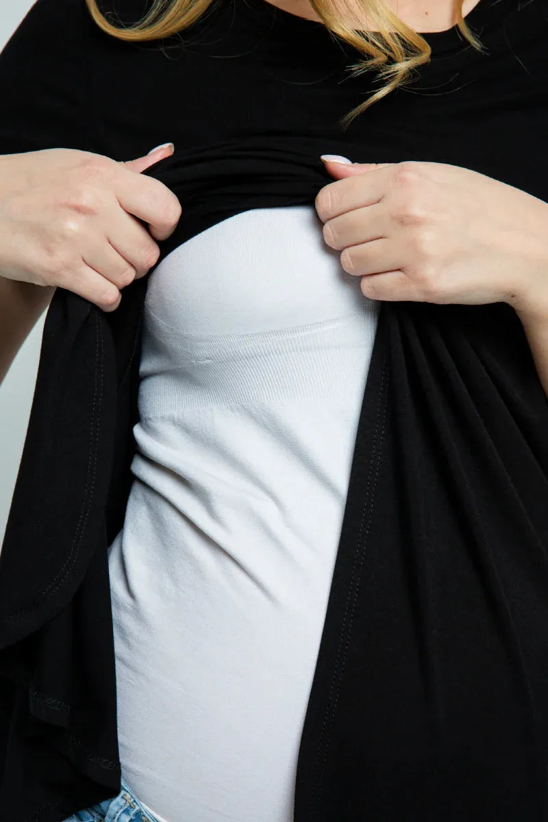 Hello Miz Short Sleeve Asymmetrical Wrap Nursing Top