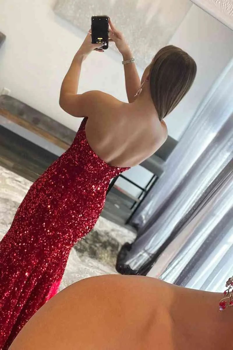 Hot Mermaid Royal Blue Prom Dresses 2024 Strapless Sequins Long Formal Gowns