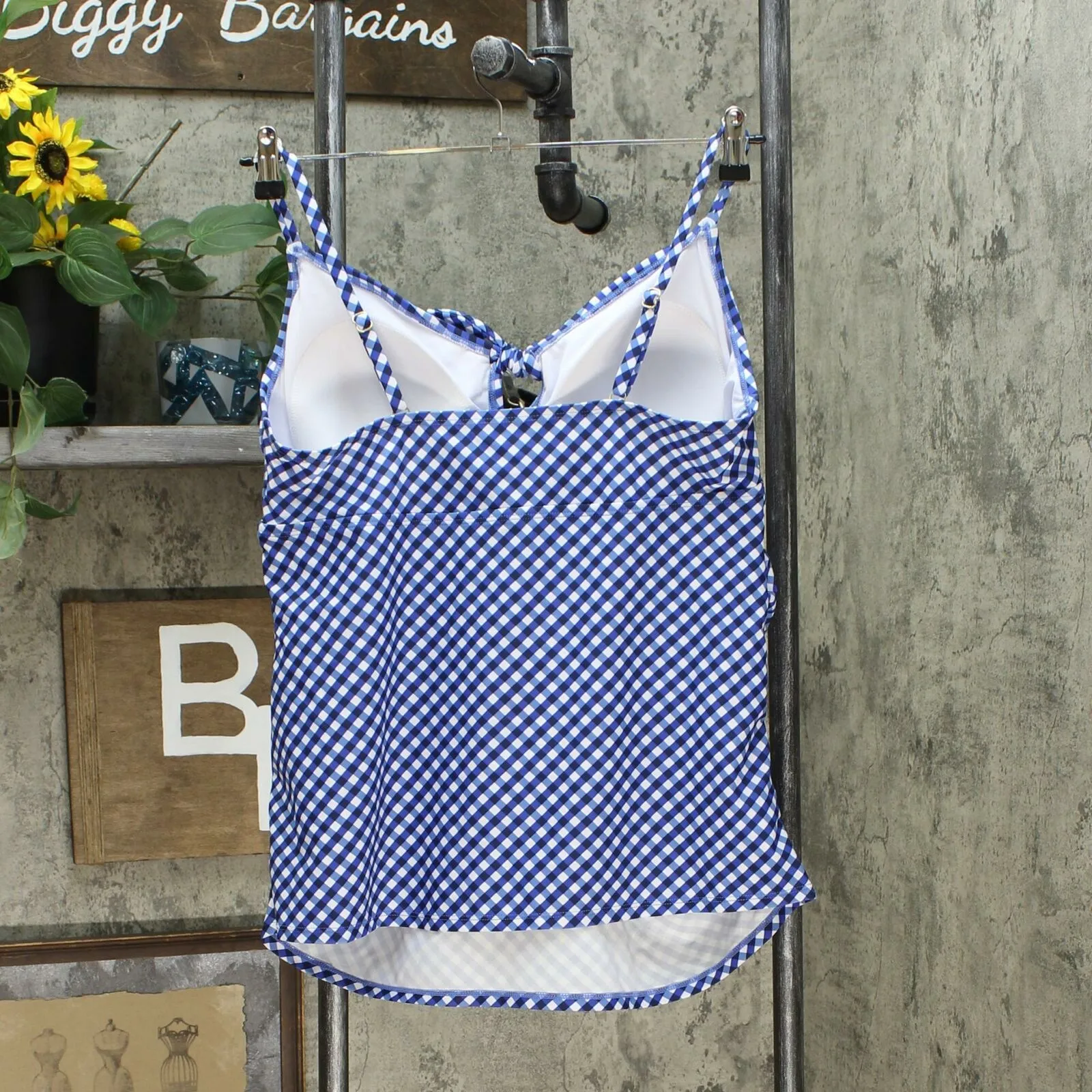 Isabel Maternity by Ingrid & Isabel Gingham Tie Front Tankini Top