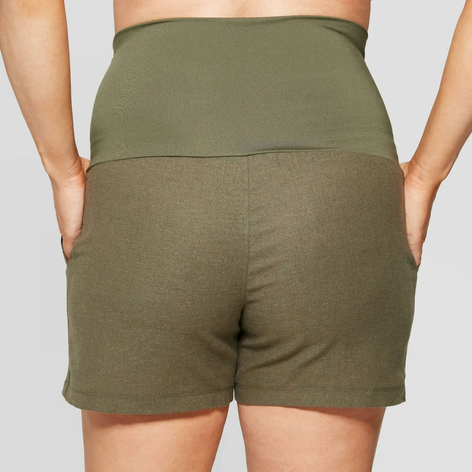 Isabel Maternity by Ingrid & Isabel Pull-On Adjustable Band Twill Shorts