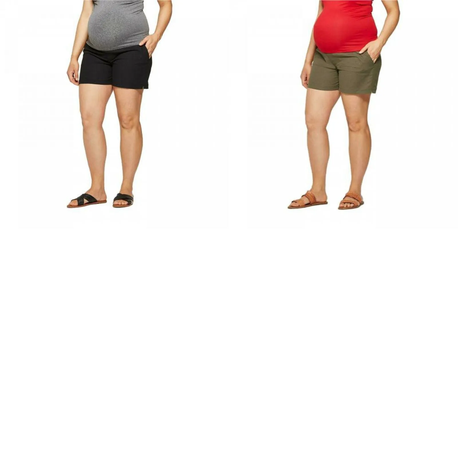 Isabel Maternity by Ingrid & Isabel Pull-On Adjustable Band Twill Shorts