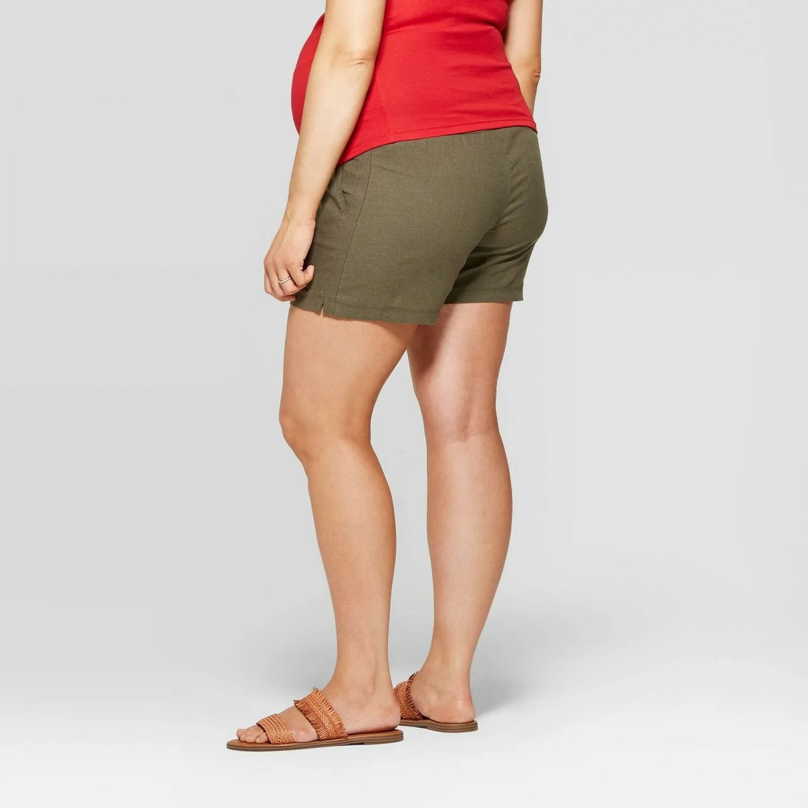 Isabel Maternity by Ingrid & Isabel Pull-On Adjustable Band Twill Shorts