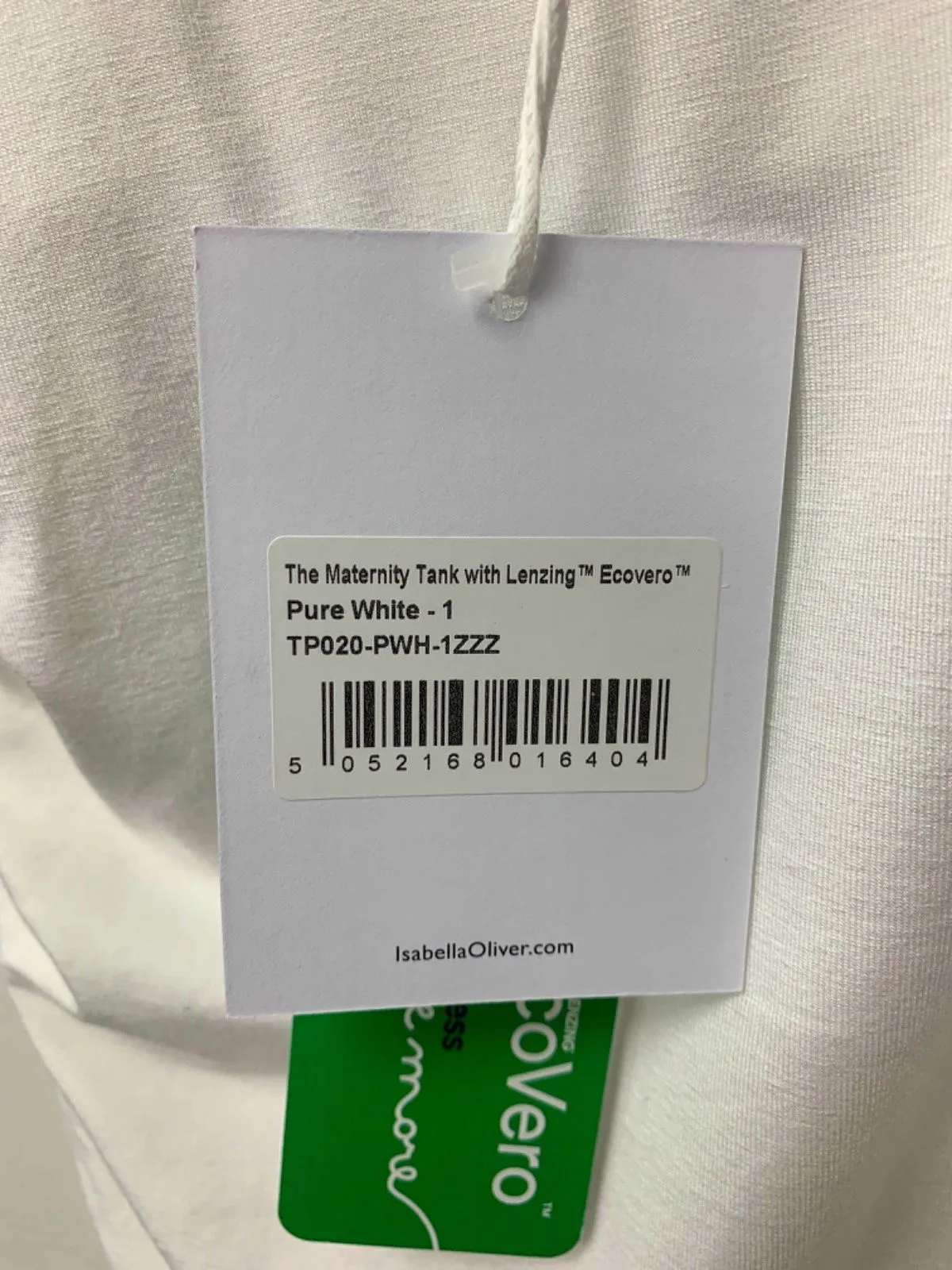 Isabella Oliver White The Maternity Tank with Lenzing ECOVERO Viscose Size 1 UK 8