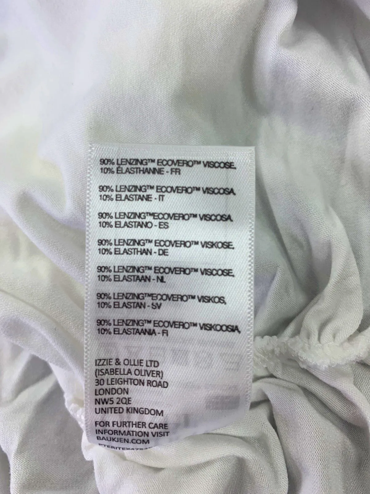 Isabella Oliver White The Maternity Tank with Lenzing ECOVERO Viscose Size 1 UK 8