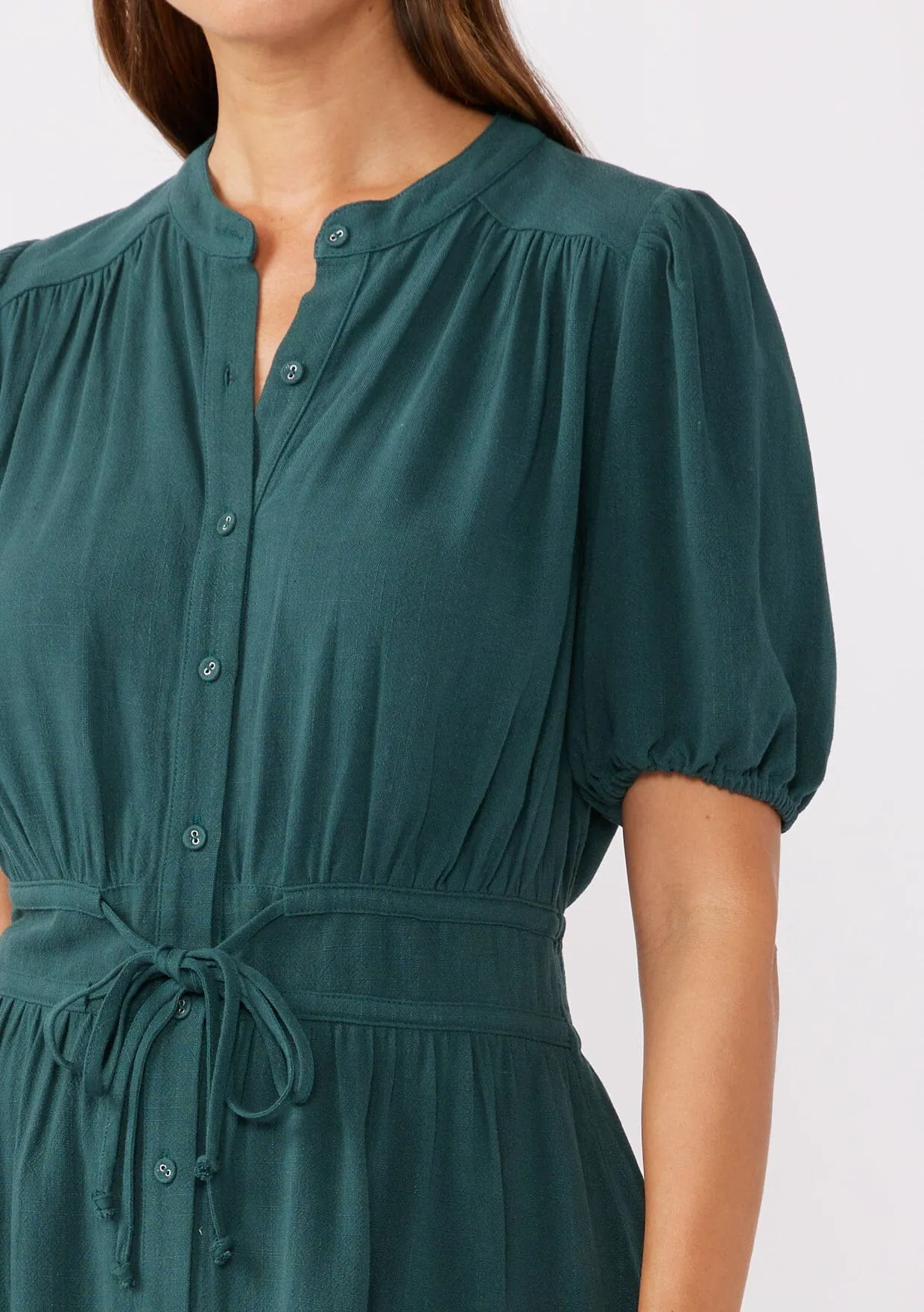 Jade Button Front Mini Dress