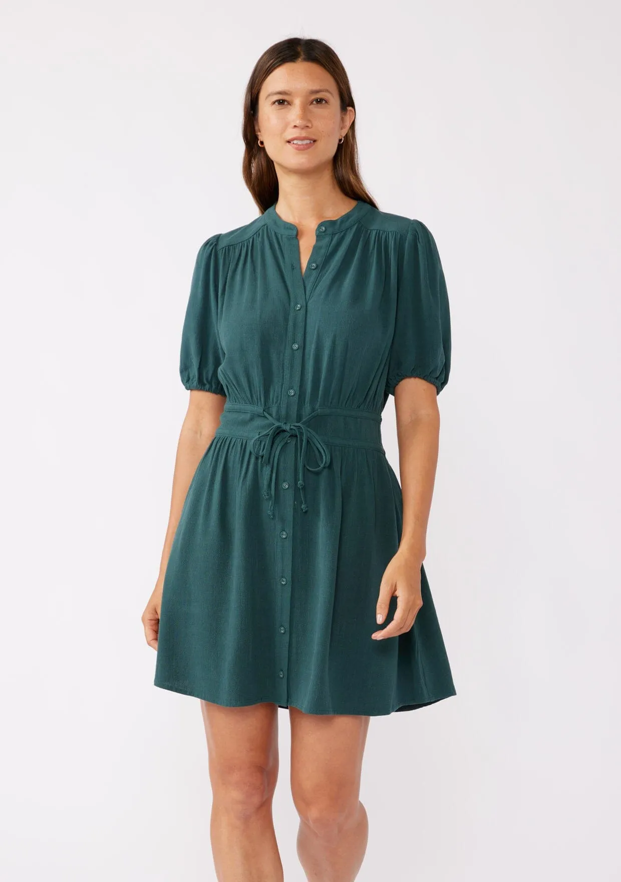 Jade Button Front Mini Dress