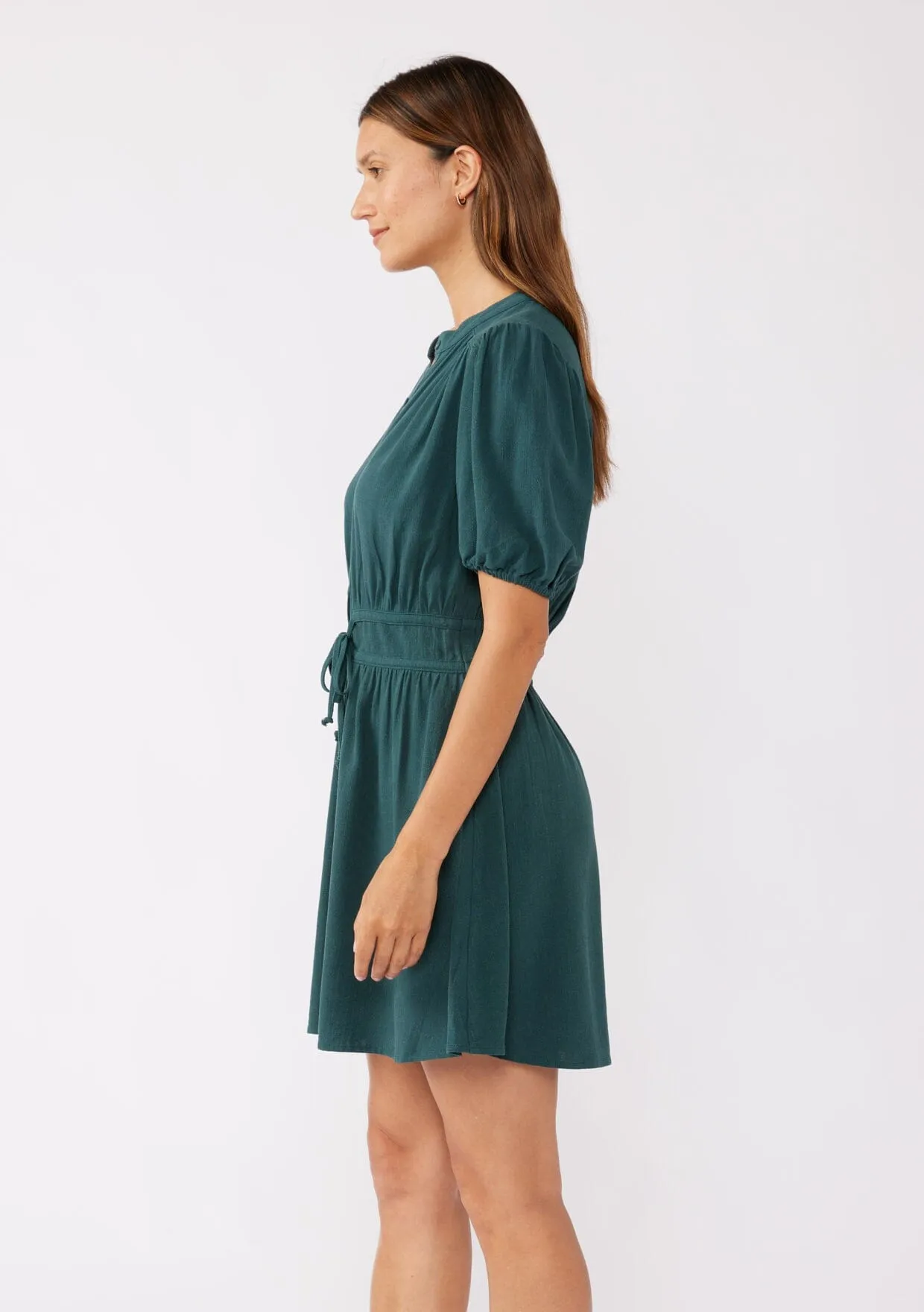 Jade Button Front Mini Dress