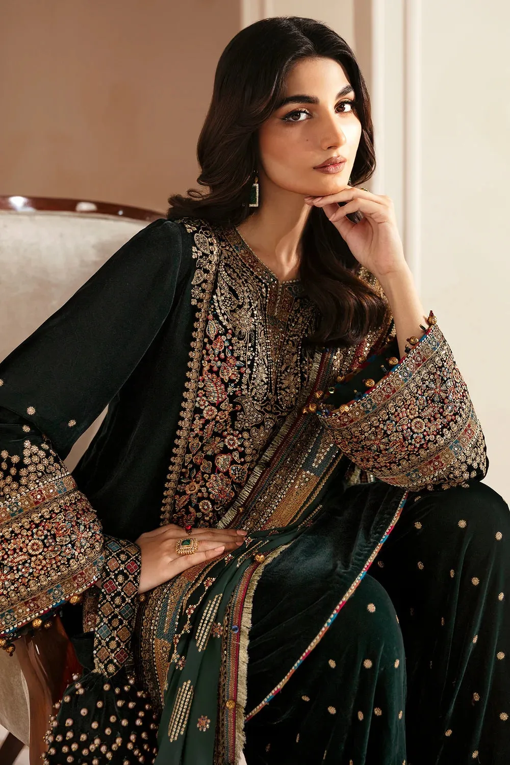 Jazmine Embroidered Micro Velvet Formal VF-2025 Luxury Collection