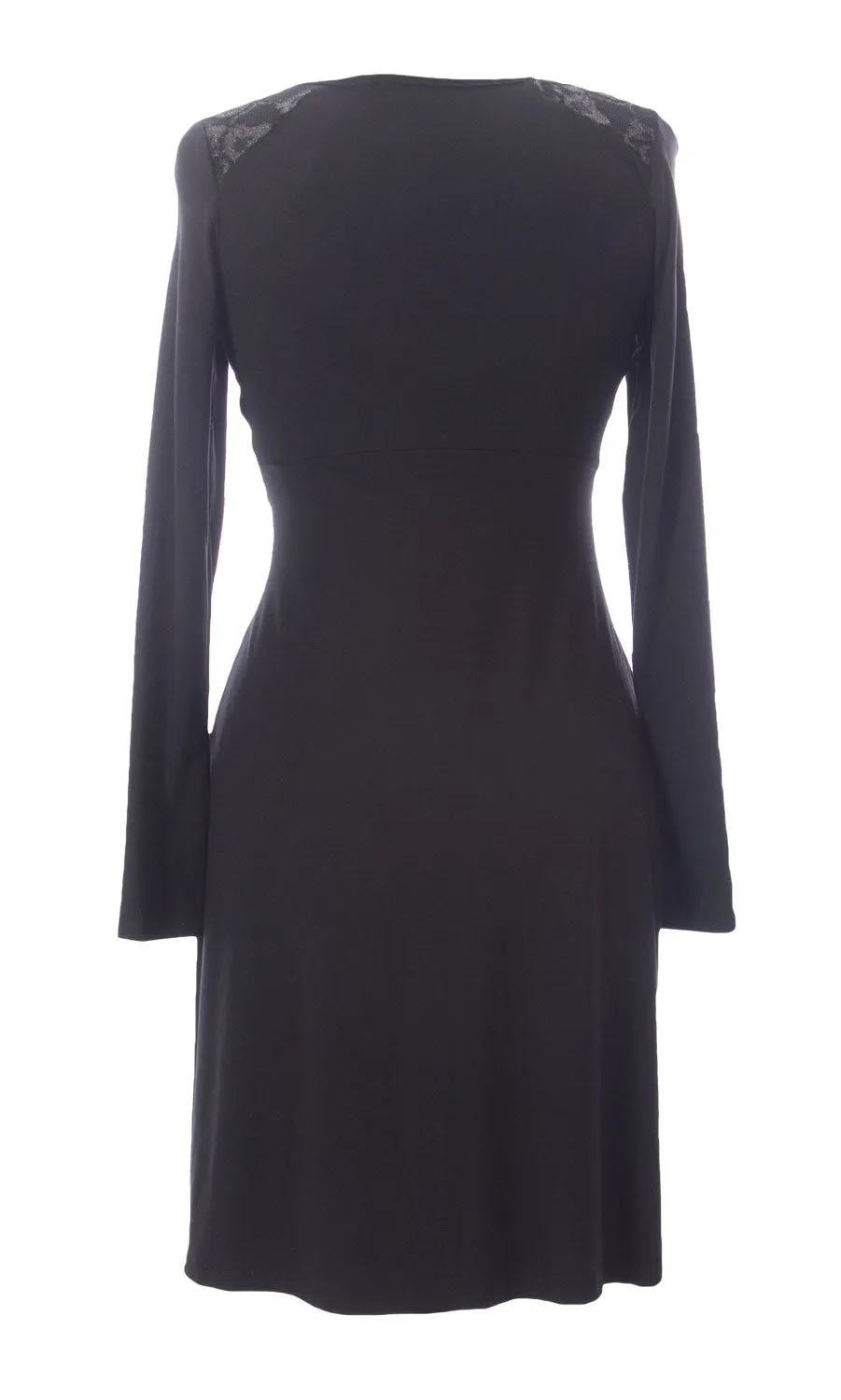 JULES & JIM Maternity Women's V-Neck Lace Details Dress Medium Black