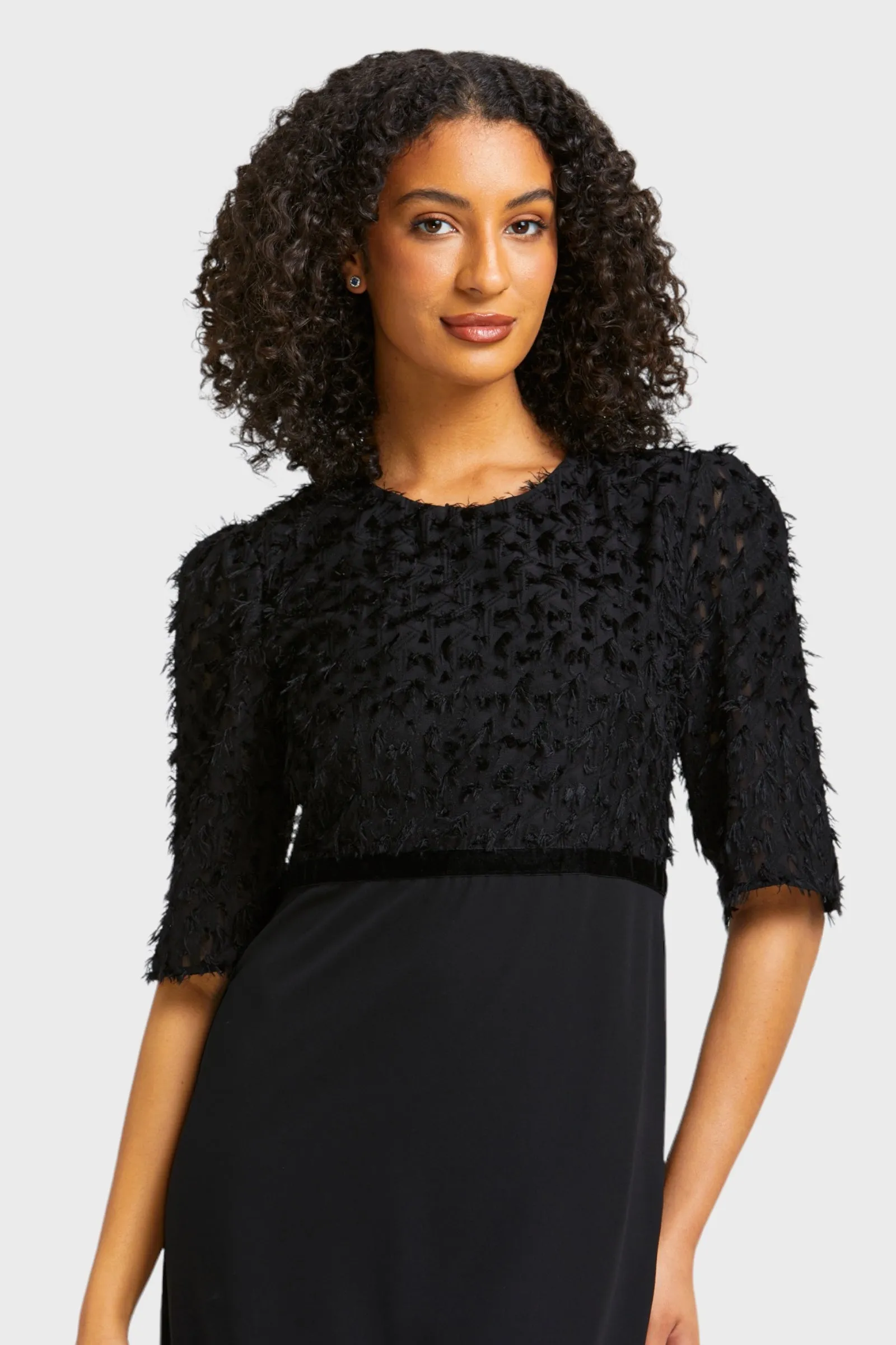 Juliette Black Feather Top Dress