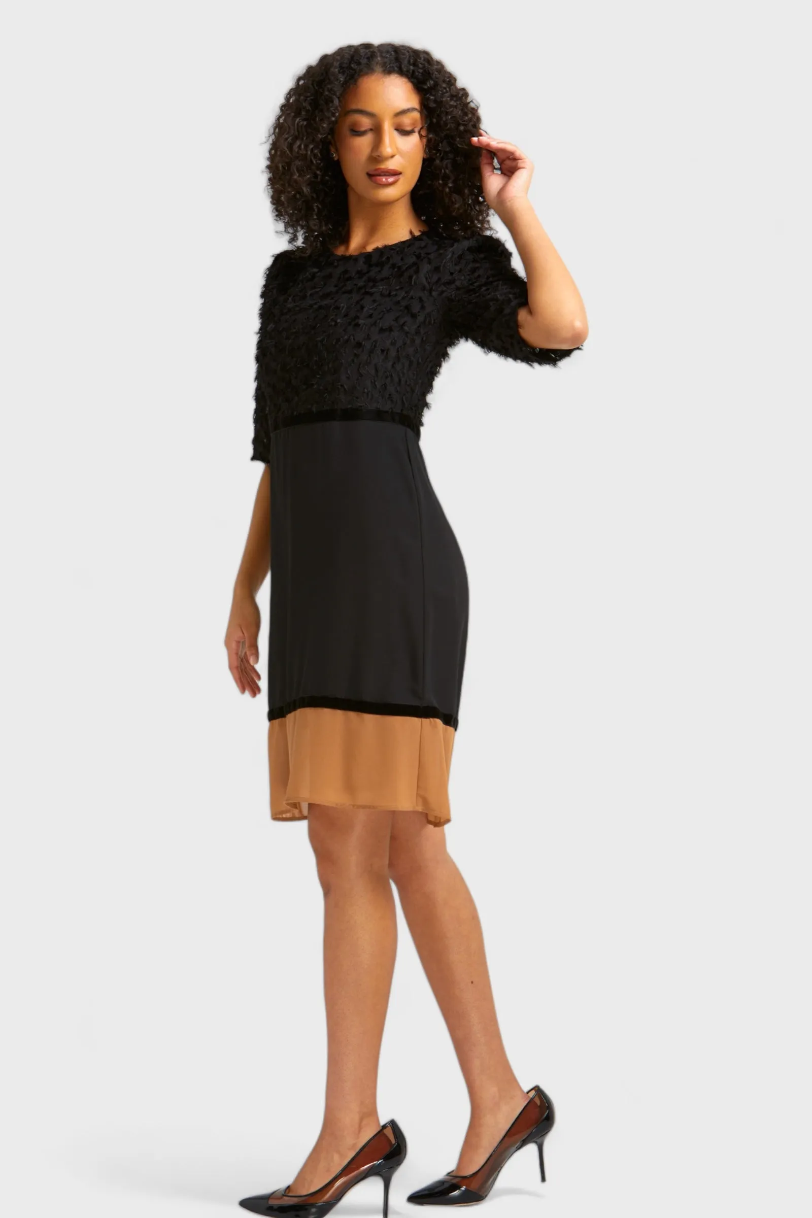 Juliette Black Feather Top Dress
