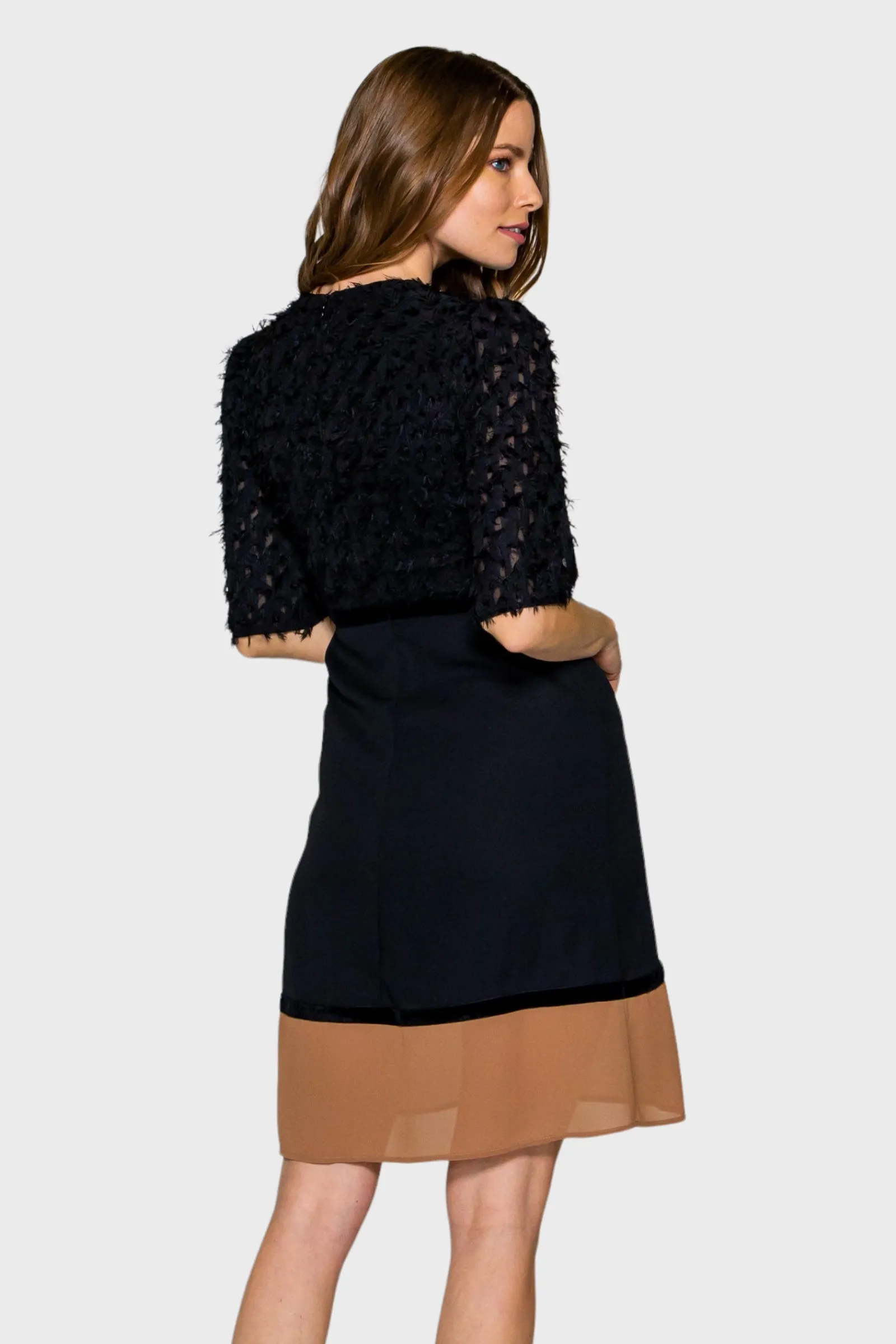 Juliette Black Feather Top Dress