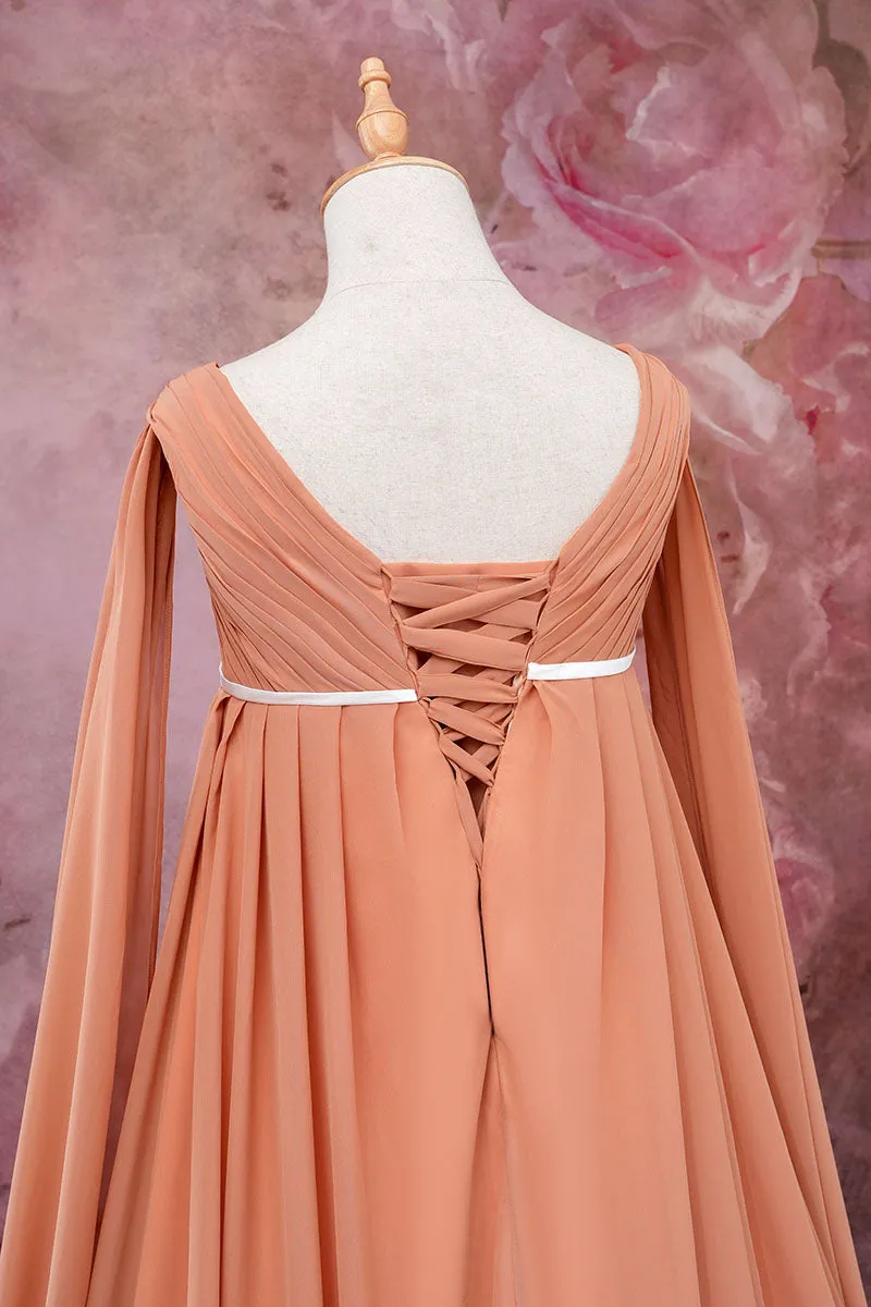 Kate Brown Yellow Satin Maternity Photoshoot Dress