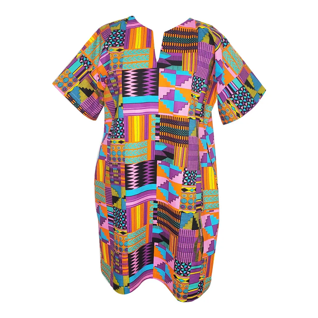 Kente Pink Dashiki Mini Dress