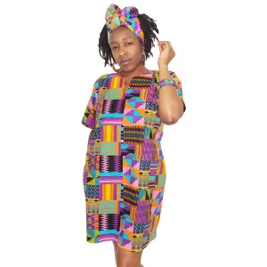Kente Pink Dashiki Mini Dress