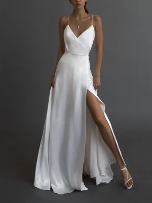 Kiara Satin Stylish High-Slit Mermaid Dress