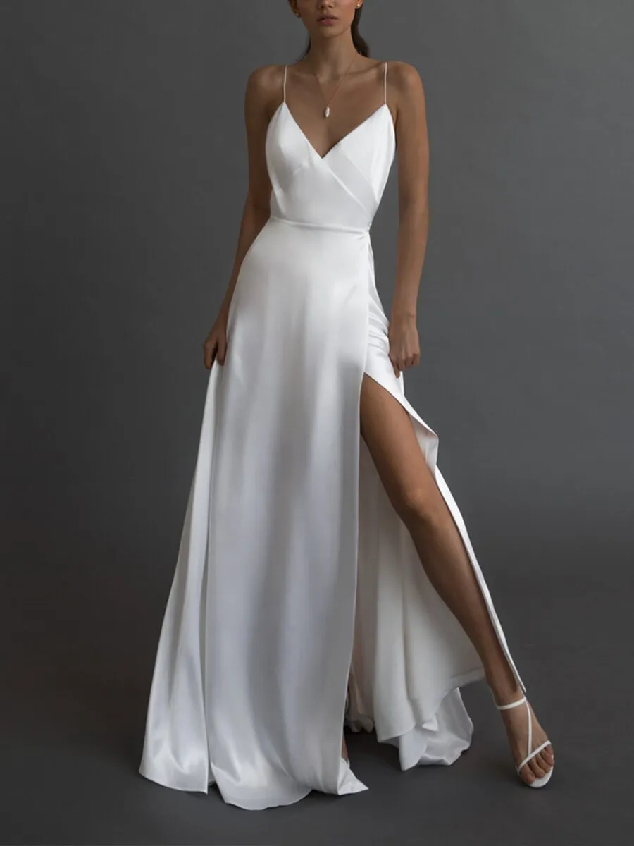Kiara Satin Stylish High-Slit Mermaid Dress