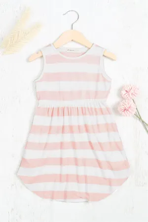 Kids Stripe Cinch Waist Sleeveless Dress