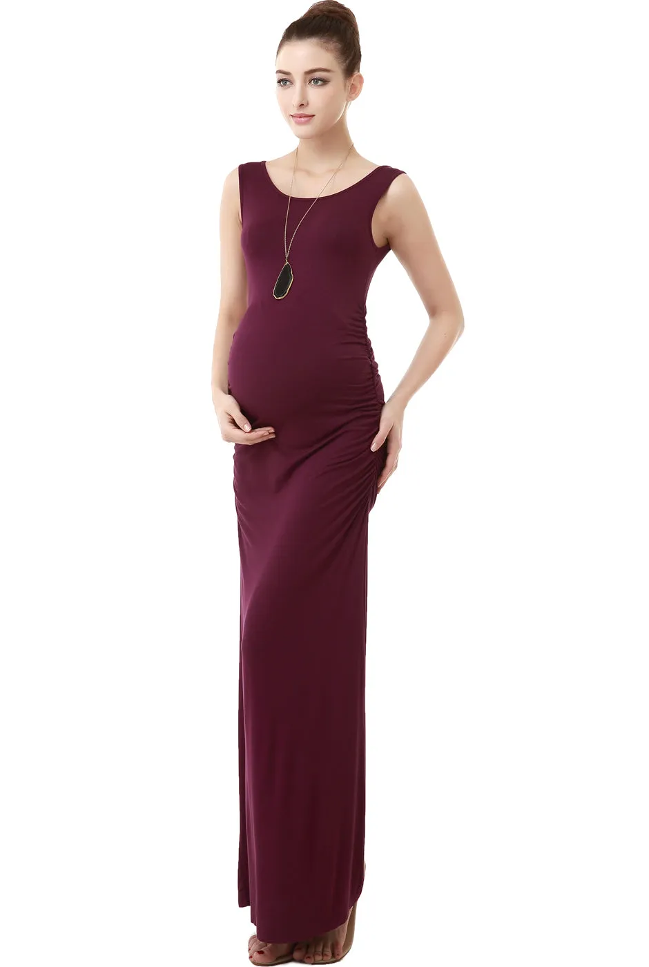 Kimi   Kai Maternity "Charlotte" Tank Column Maxi Dress