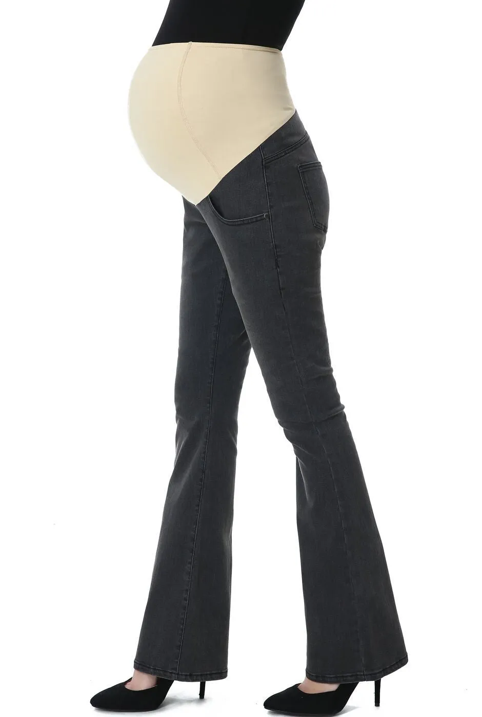 Kimi   Kai Maternity "Dixie" Flare Leg Denim Jeans