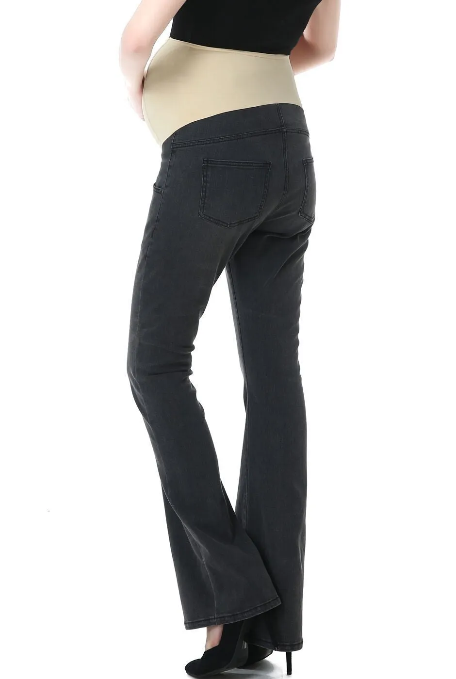 Kimi   Kai Maternity "Dixie" Flare Leg Denim Jeans