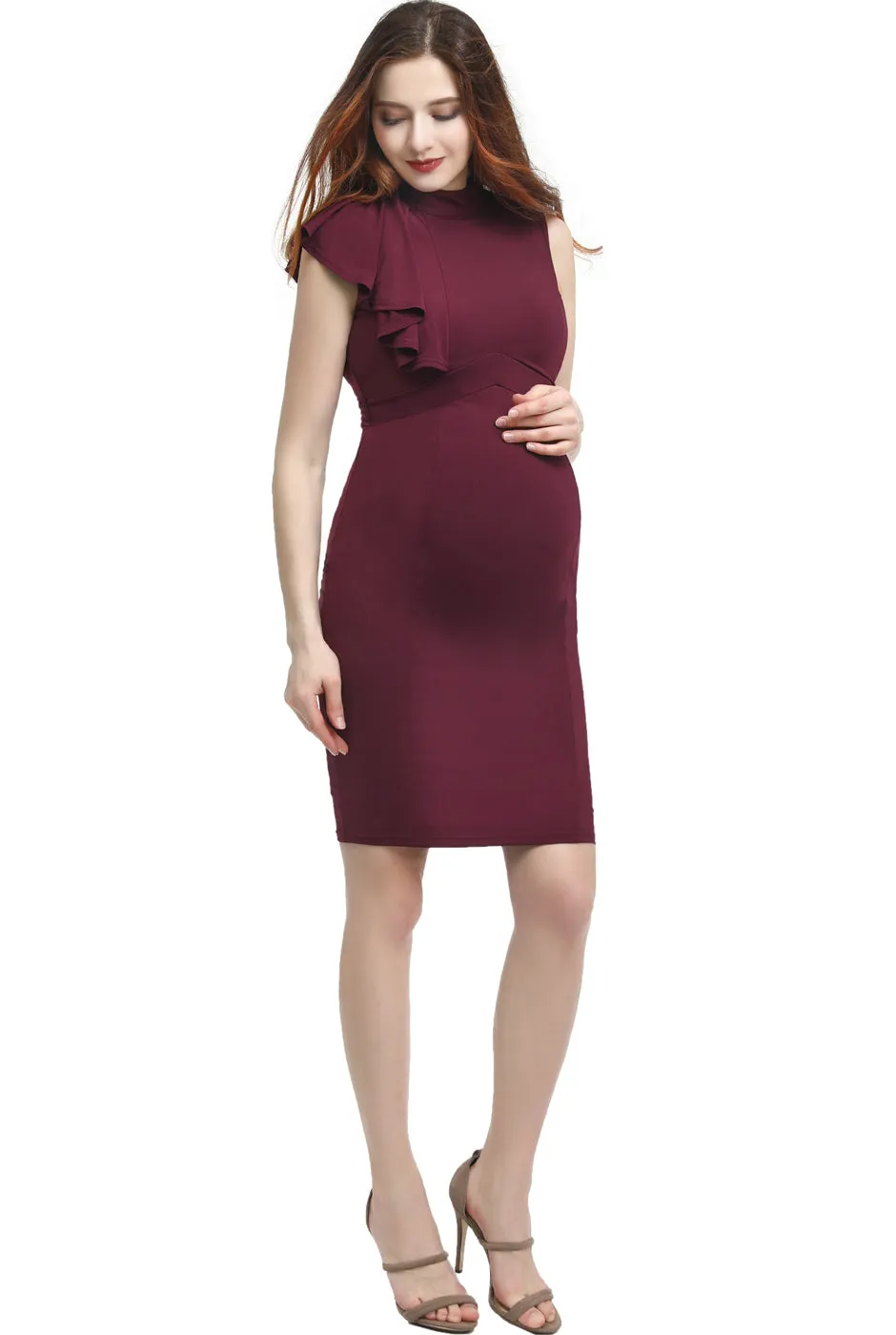 Kimi   Kai Maternity "Josephine" Ruffle Sheath Dress