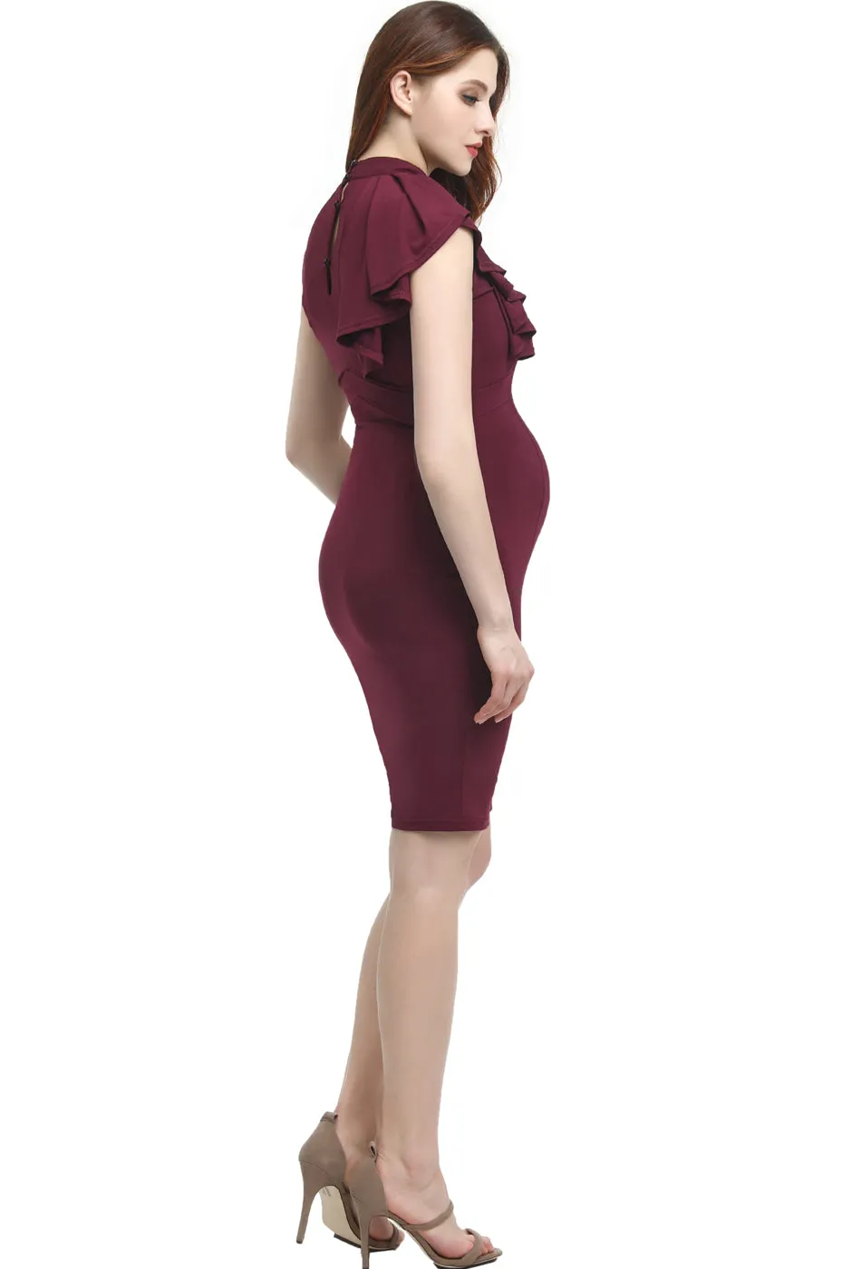 Kimi   Kai Maternity "Josephine" Ruffle Sheath Dress