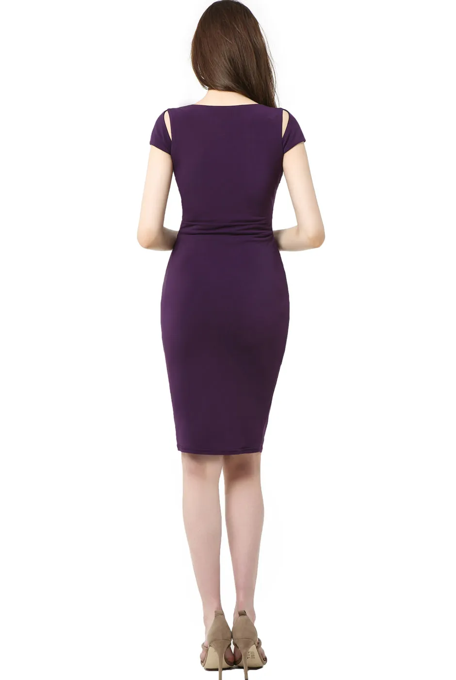 Kimi   Kai Maternity "Julie" Cold Shoulder Body-Con Dress