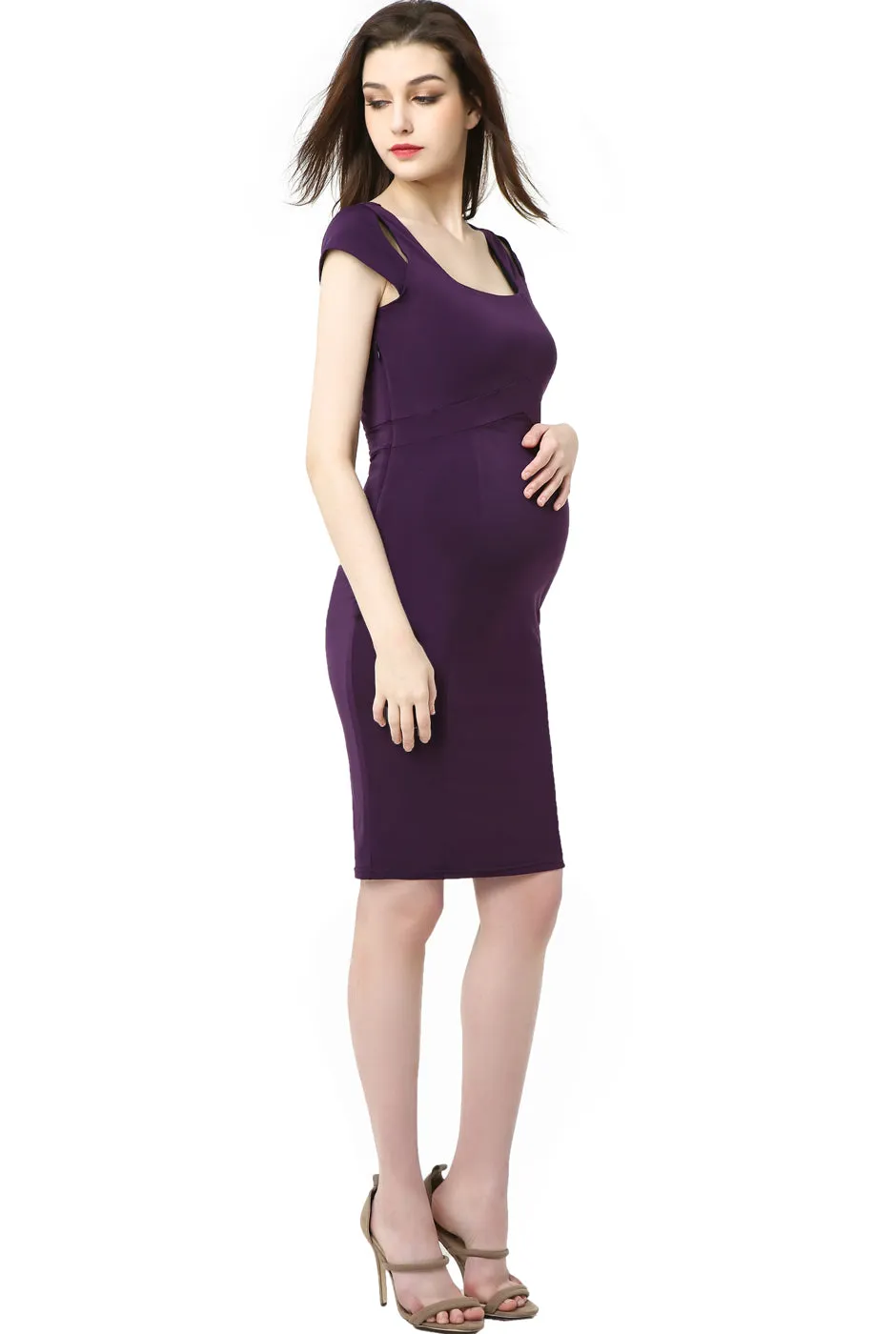 Kimi   Kai Maternity "Julie" Cold Shoulder Body-Con Dress