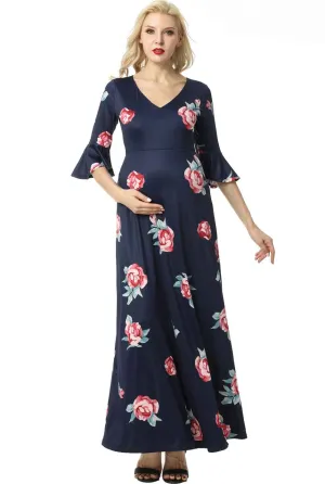 Kimi   Kai Maternity "Louisa" Floral Print Maxi Dress
