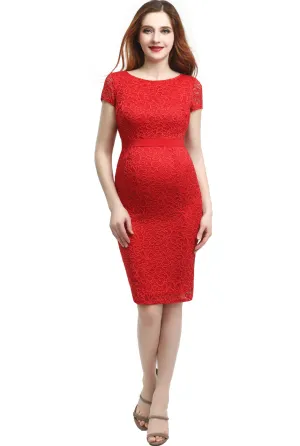 Kimi   Kai Maternity "Nancy" Lace Midi Dress