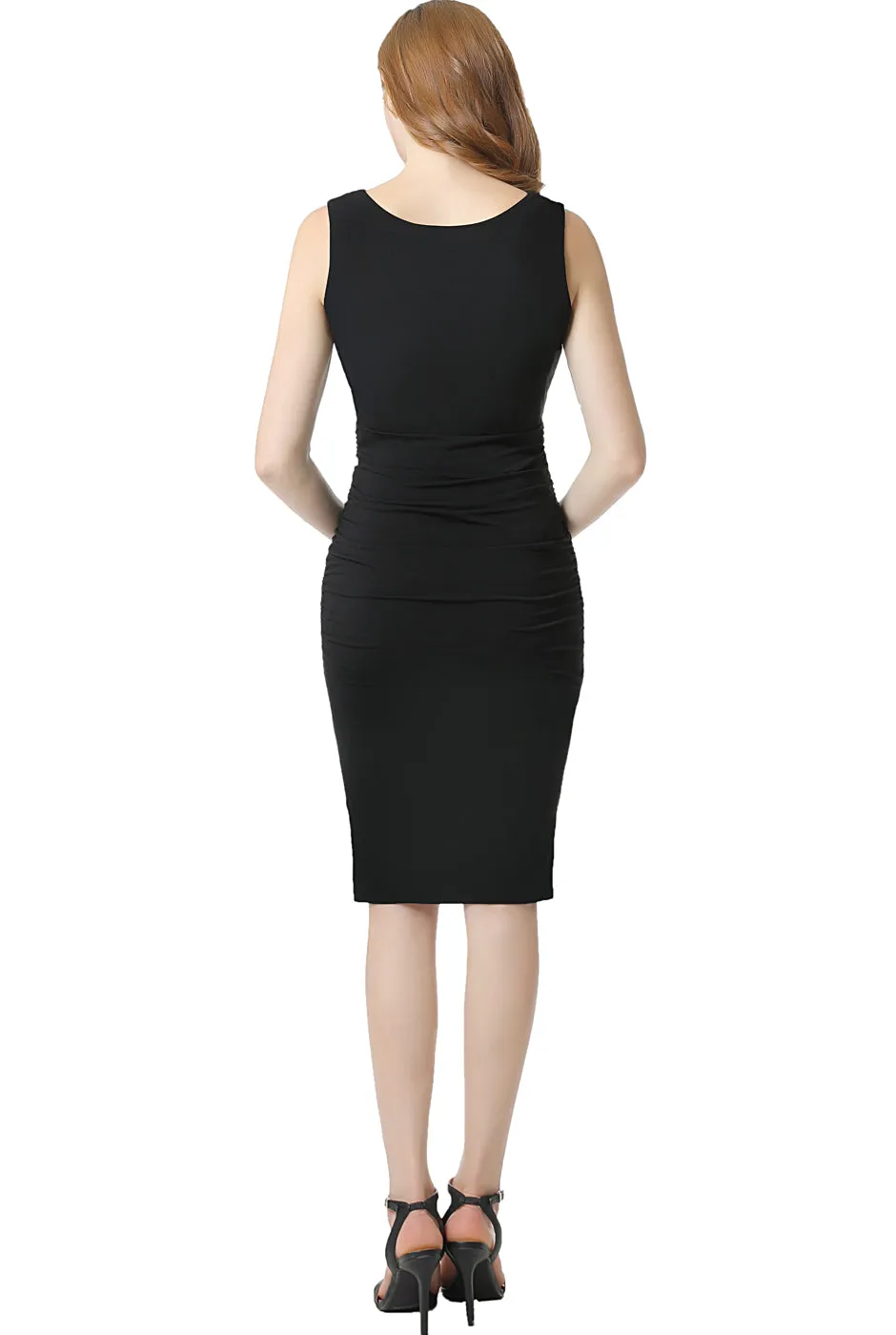 Kimi   Kai Maternity "Talula" Scalloped V-Neck Body-Con Dress