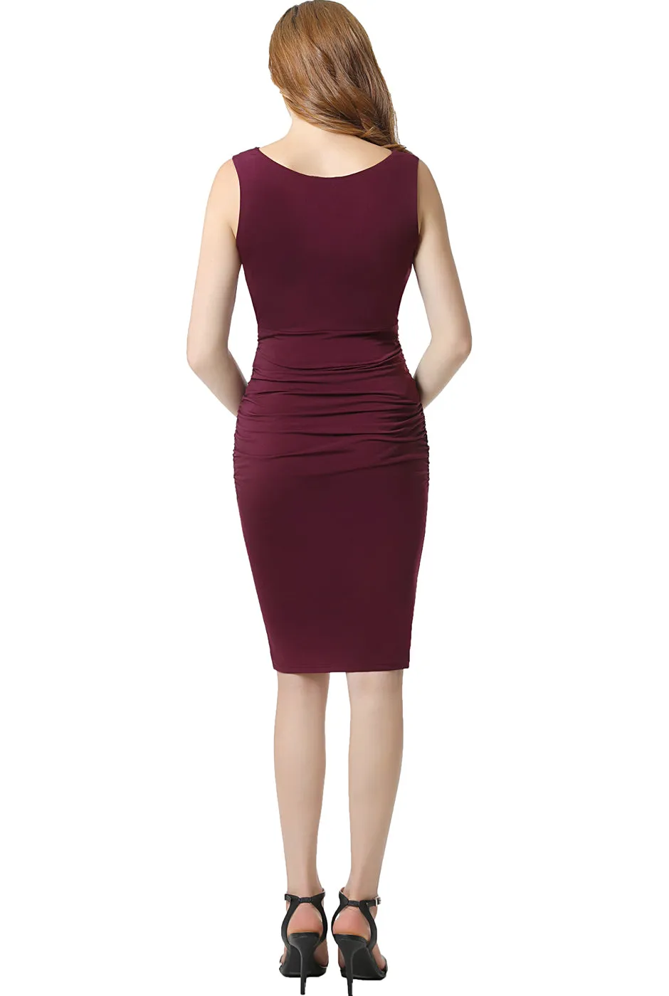 Kimi   Kai Maternity "Talula" Scalloped V-Neck Body-Con Dress